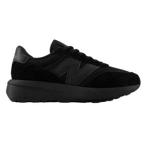 New Balance Mens 370 Suede Sneakers / Triple Black